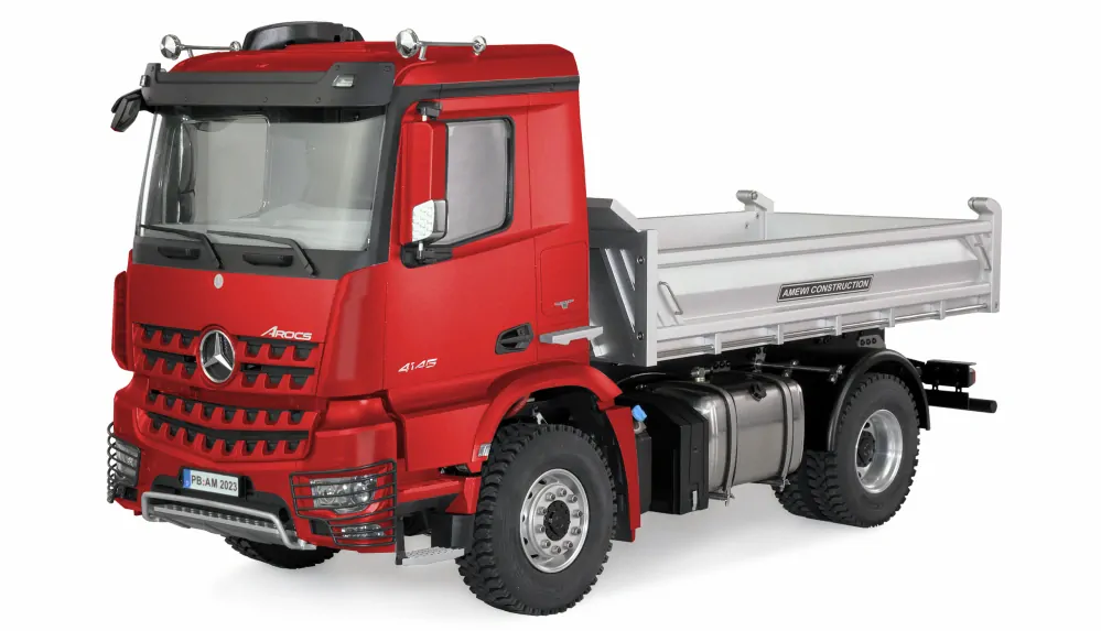 MERCEDES-BENZ AROCS HYDRAULICKÝ SKLÁPĚČ PRO 4X4 1:14 RTR ČERVENÝ