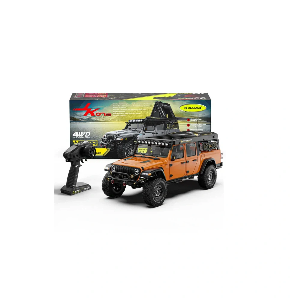 JK-07 Pro 1:7 4WD Brushless RC Crawler RTR – oranžový