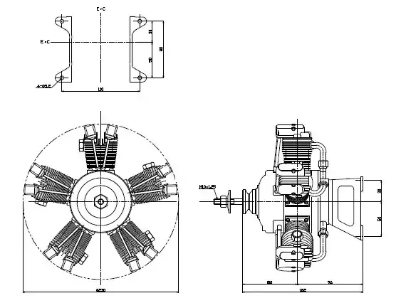 Saito FG-73R5 pětivalcový benzínový čtyřtaktní motor