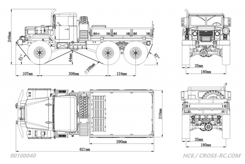 CROSS-RC Truck HC6 6x6 Kit 1:12