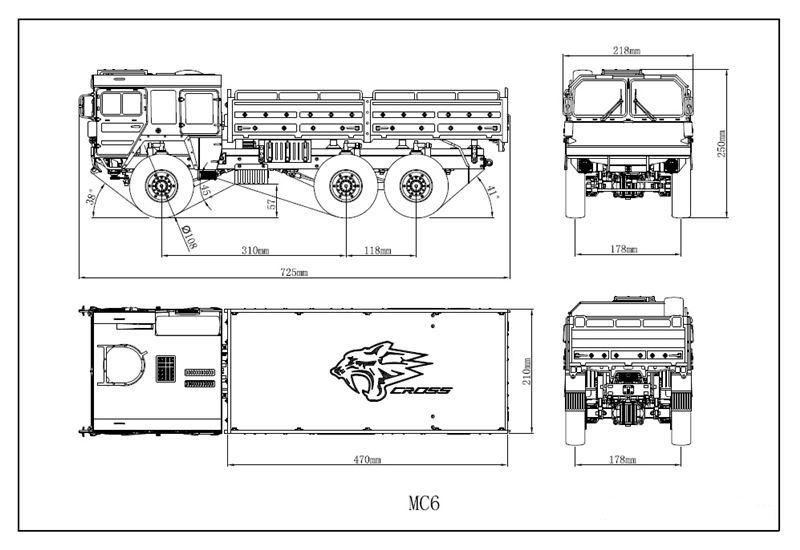 CROSS-RC Truck Kit MC6-B 6x6