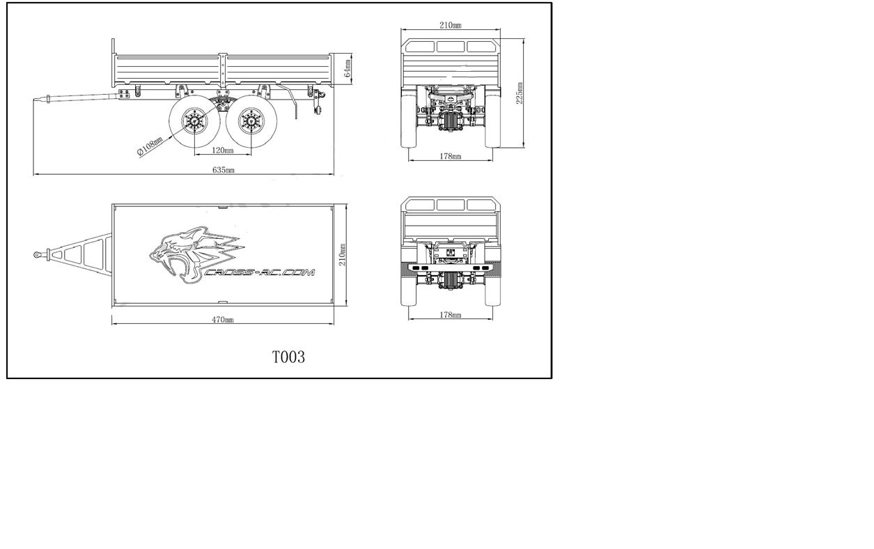 Přívěs CROSS-RC se 2 nápravami, T003