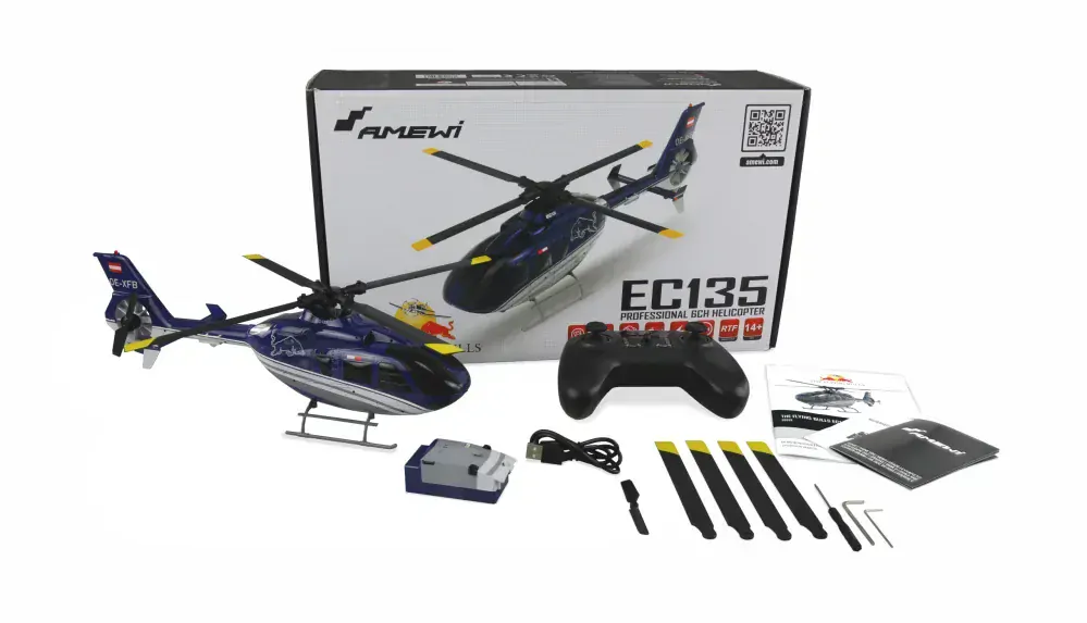 BEZKOMUTÁTOROVÝ 6KANÁLOVÝ 352MM VRTULNÍK FLYING BULLS EC135 PRO 6G RTF