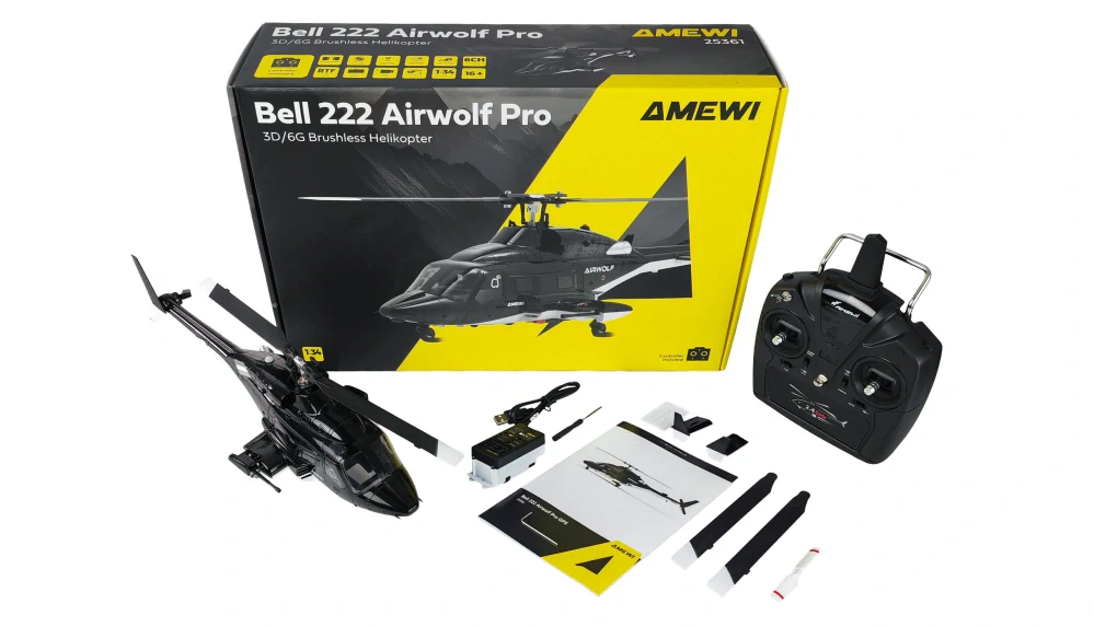 Vrtulník Bell 222 Airwolf Pro, 6kanálový 3D/6G RTF