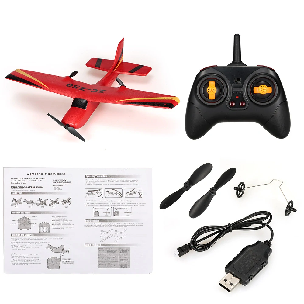 RC letadlo S50 na dálkové ovládání s technologií 2,4 GHz a LiPo baterií žluté