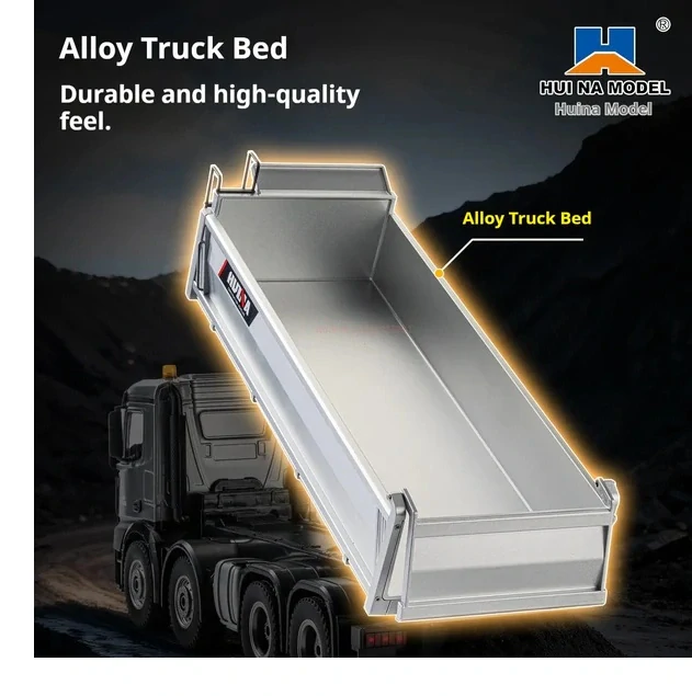 RC sklápěč 1:14 12kanálový 2,4 GHz – stříbrný