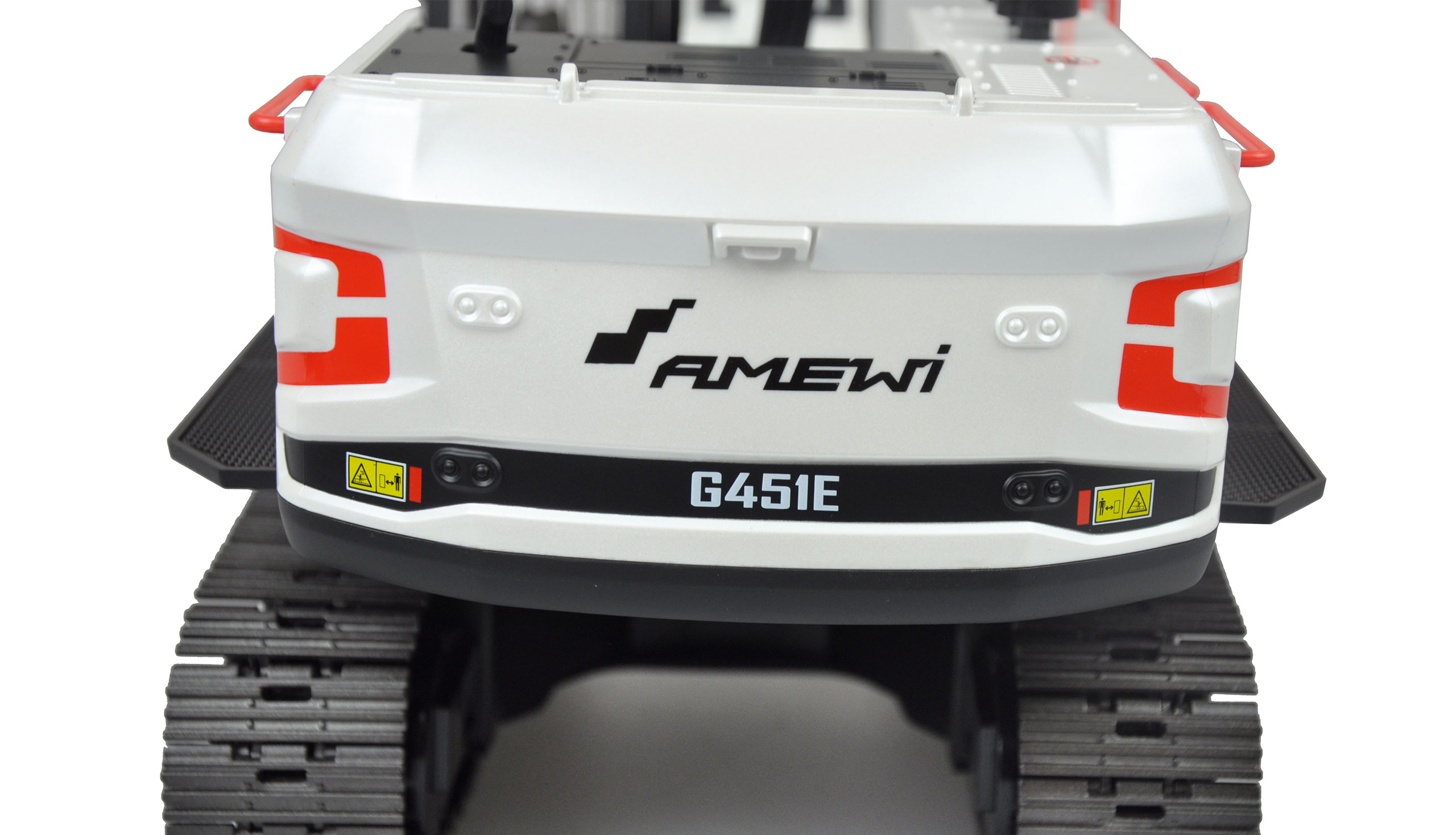 RC pásový polokovový bagr G451E 1:14 bílý 2x drapák, kladivo