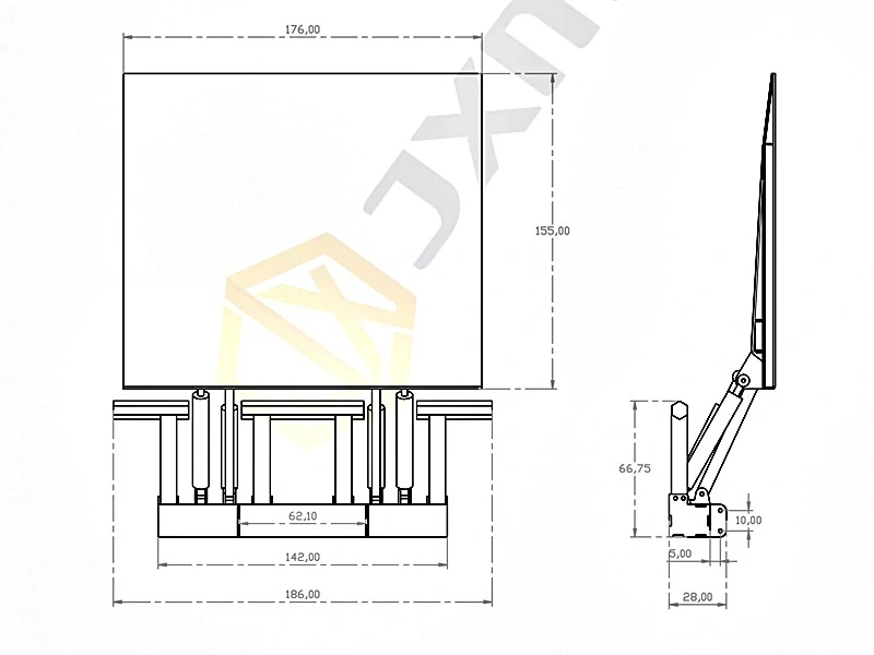 Hydraulicky ovládaná zadní plošina, model JX