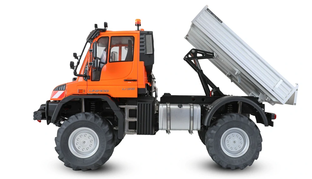 Mercedes-Benz U319 Unimog nosič nářadí 4WD 1:14 RTR oranžový