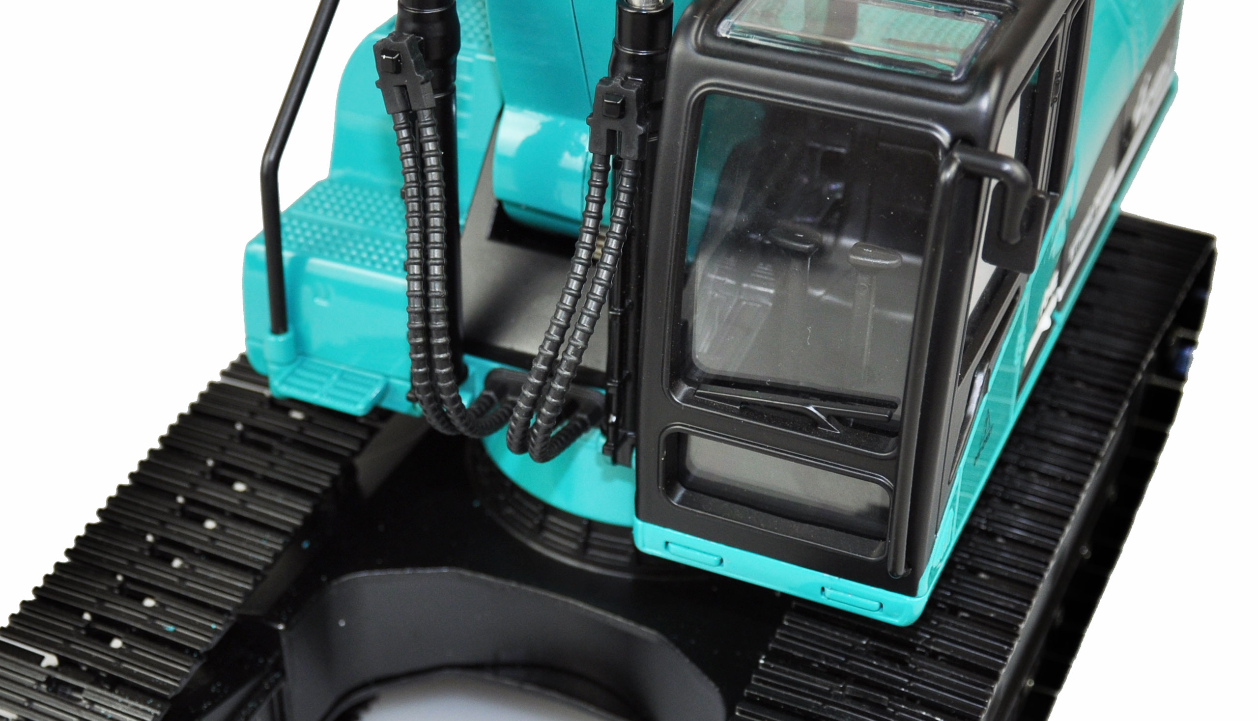 Celokovový profi pásový bagr 2,4GHz 1:14 23 kanálů, petrolejově zelená