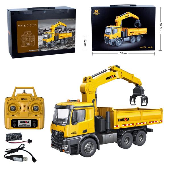 Rc sklápěč s jeřábem sklápěč 1:14 nákladní automobil 26 kanálový Huina 1575