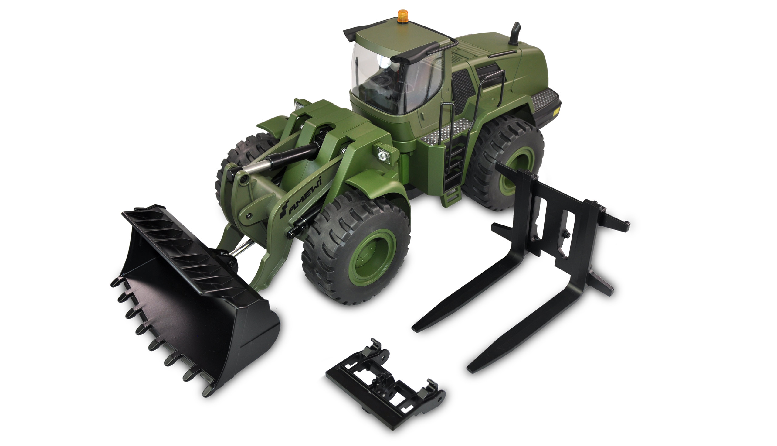 KOLOVÝ NAKLADAČ G485E ME MILITARY 1:14, ČÁSTEČNÝ KOV, 10 KANÁLŮ, RTR