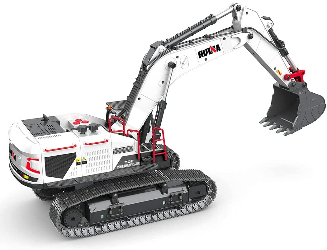 RC bagr Huina 1594 včetně drapáku na dřevo, bouracího kladiva, drapáku