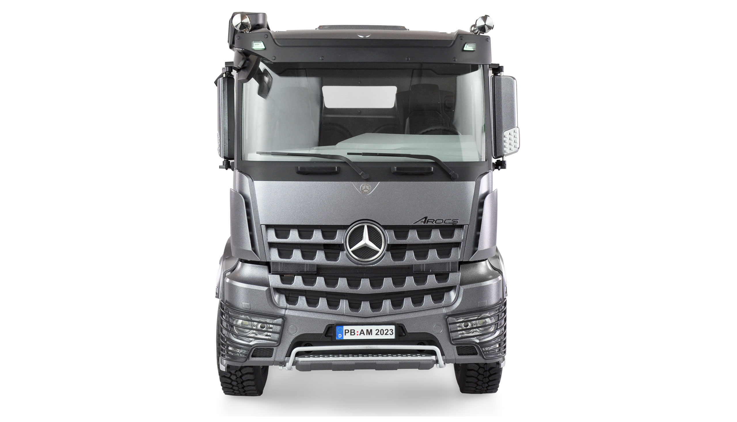 HYDRAULICKÝ SKLÁPĚČ KONTEJNER  MERCEDES-BENZ AROCS PRO 8X8 1:14 RTR ŠEDÝ