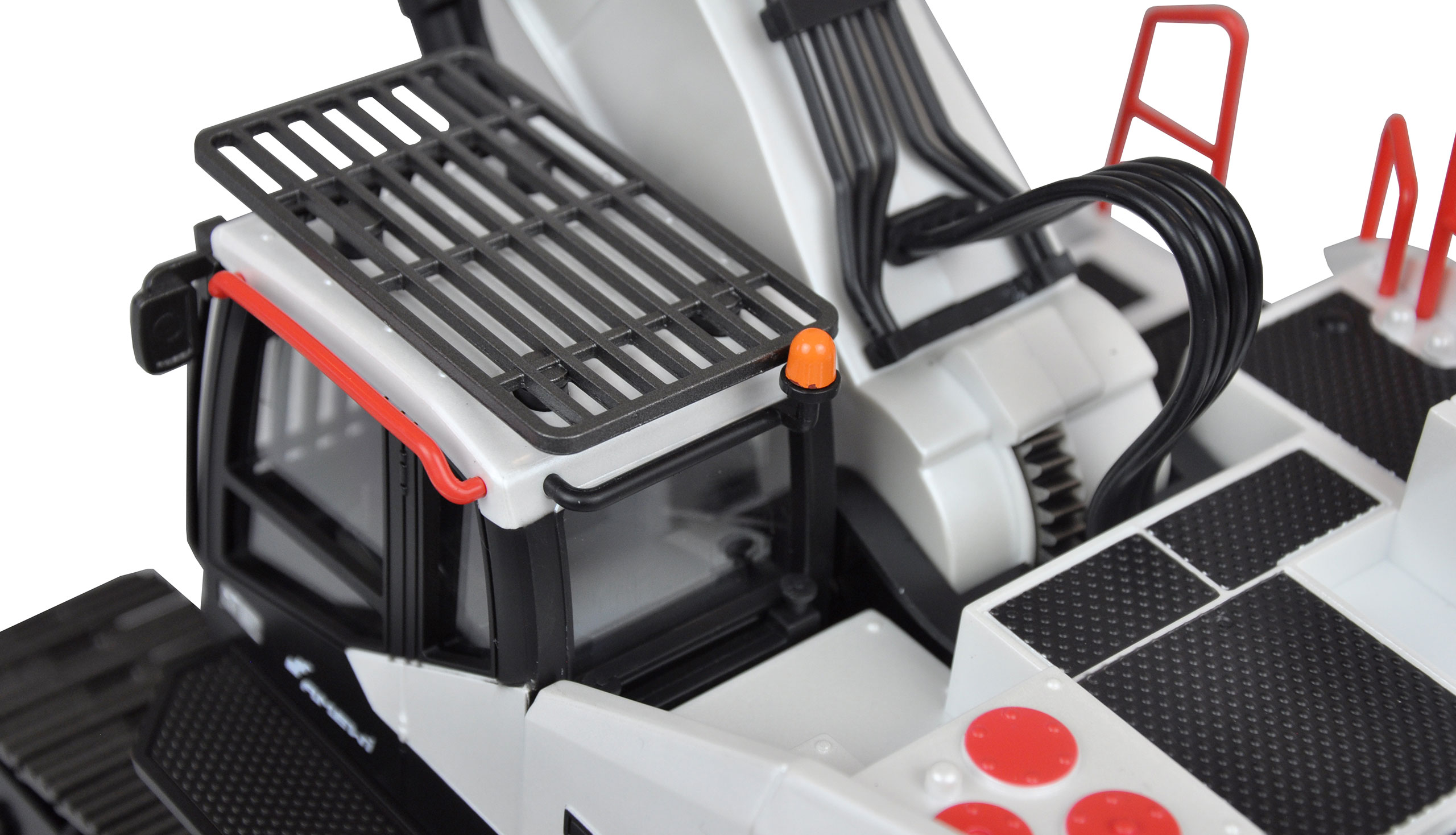 RC pásový polokovový bagr G451E 1:14 bílý 2x drapák, kladivo