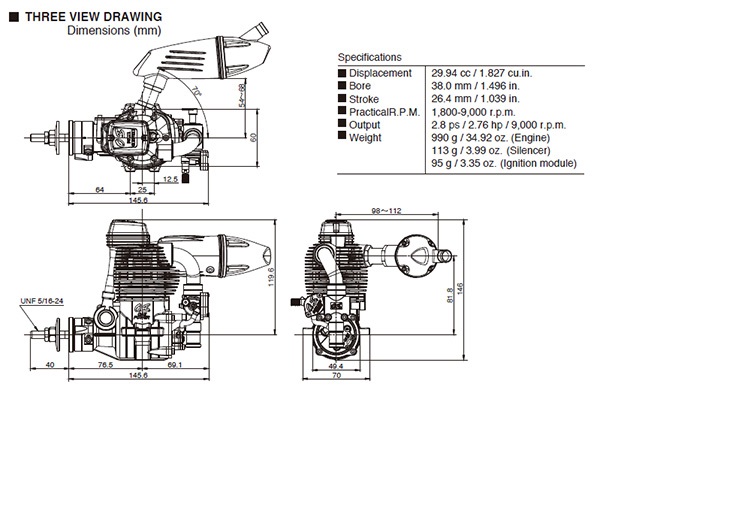 OS MAX GF-30 II včetně tlumiče F-6040      Novinka     