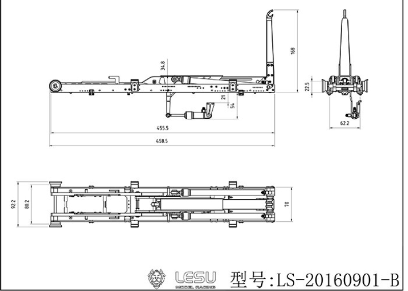 Sada sklápěče s kontejnerem, skládacím mechanismem a kompletní hydraulikou