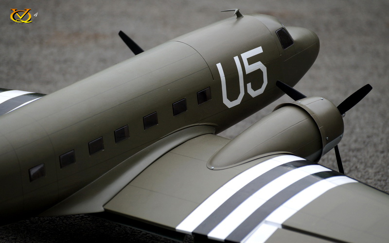 Douglas DC-3 US Army verze - rozpětí křídel 1,8 m - ARF - VQ-Models