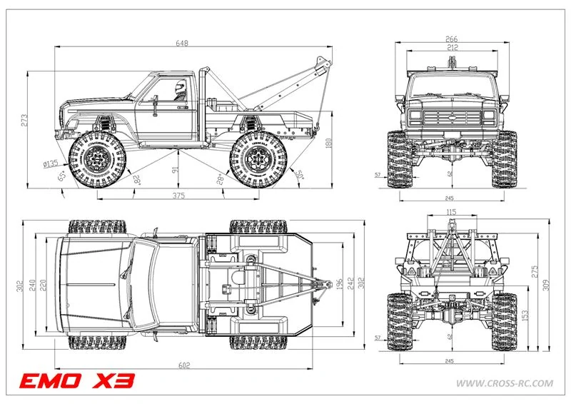 CROSS-​RC Crawler EMO X3 2025, 4x4, 1:8, RTR, střídavý pohon, červený