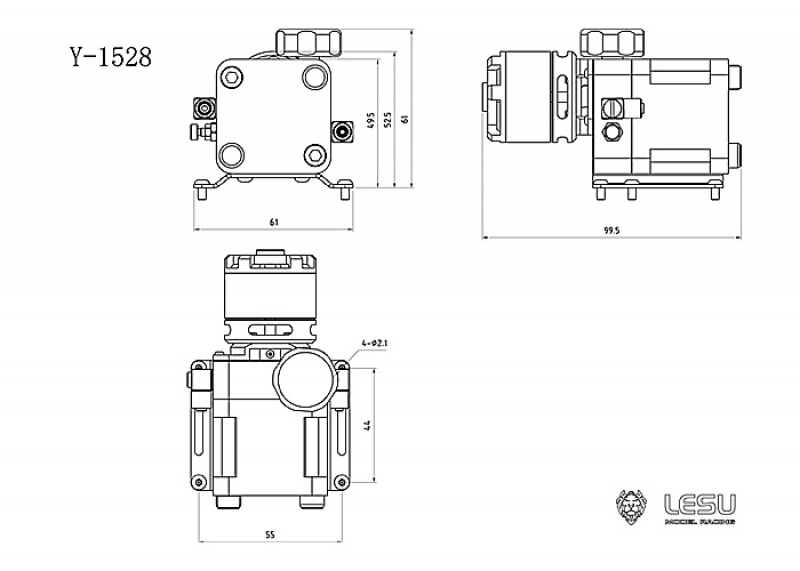 Vysoce výkonné hydraulické čerpadlo s motorem, regulátorem a manometrem LESU