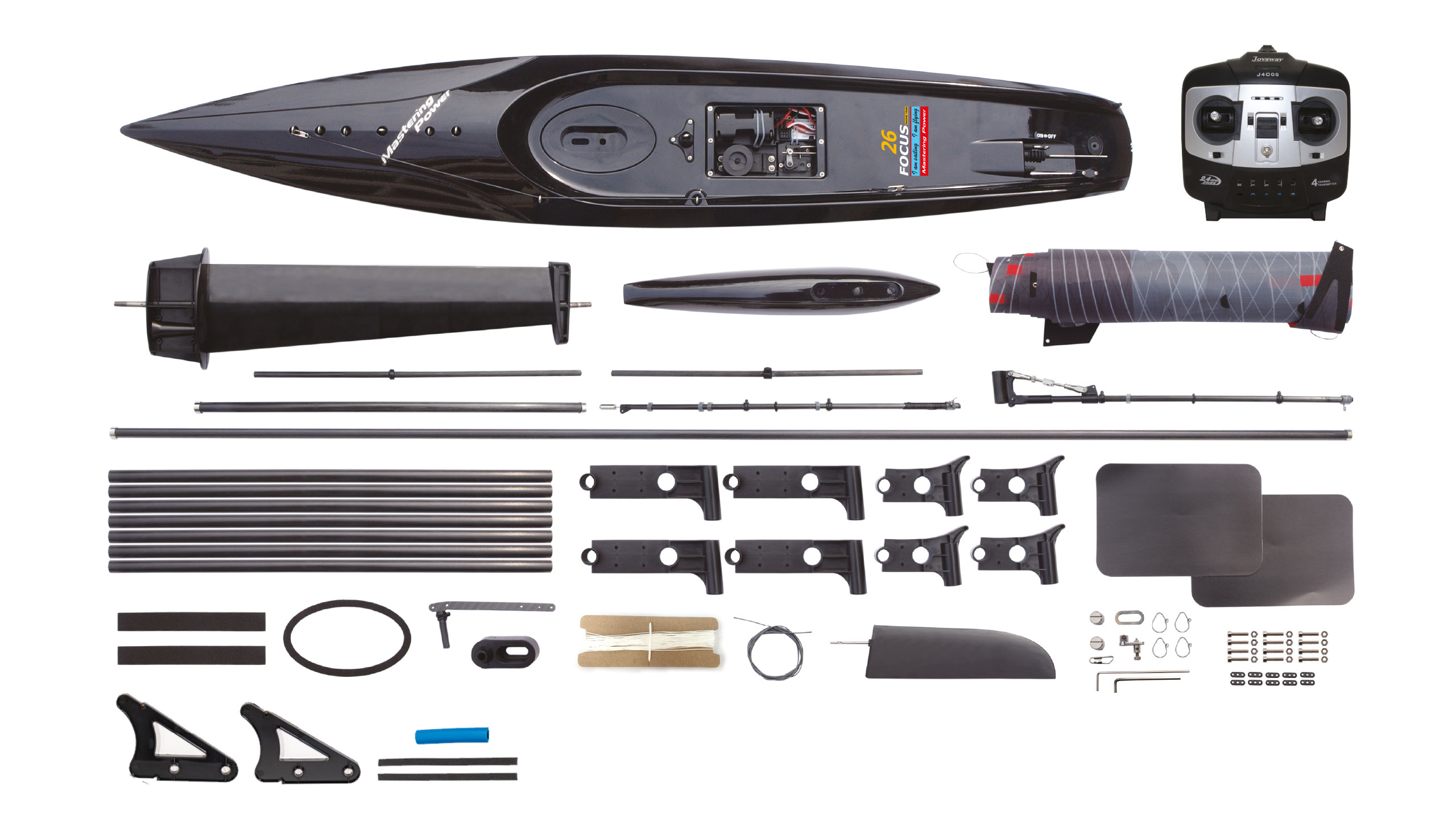 FOCUS III ZÁVODNÍ PLACHETNÍ JACHTA 100CM 2,4GHZ RTR ČERVENÁ