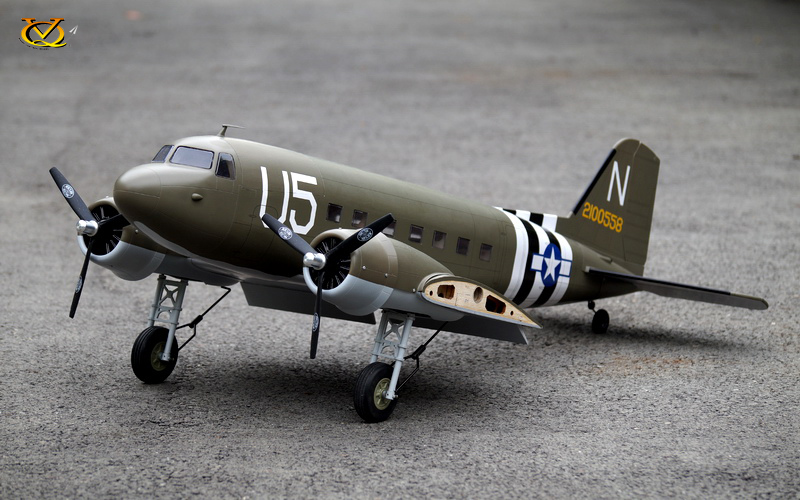 Douglas DC-3 US Army verze - rozpětí křídel 1,8 m - ARF - VQ-Models