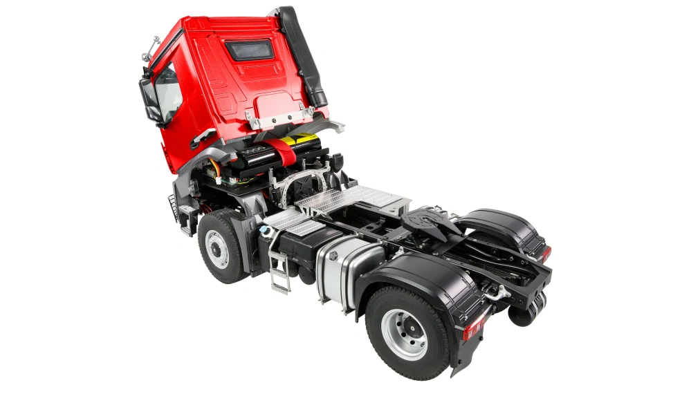 Tahač Mercedes-Benz Arocs s korbou 4x4 1:14 RTR červený