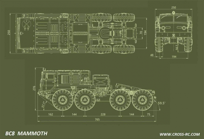 CROSS-RC Truck Kit BC8 Mammoth, vlajková verze