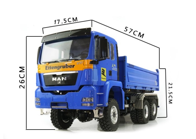 RC Lesu Racing 1:14 MAN TGS 6x6 3stranný sklápěč