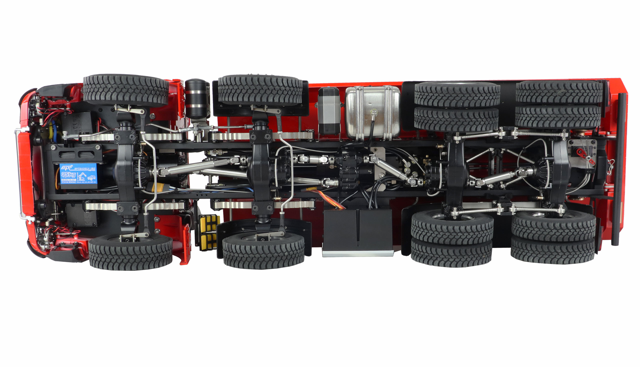 HYDRAULICKÝ SKLÁPĚČ MERCEDES-BENZ AROCS PRO 8X8 1:14 RTR ČERVENÝ