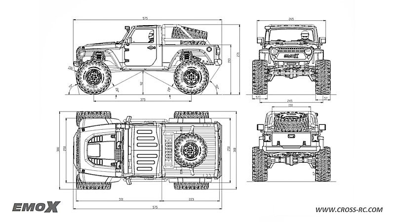 CROSS-​RC EMO X 4x4, 1:8, RTR, žlutý