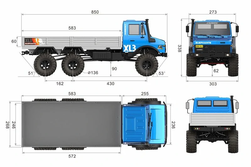 CROSS-​RC Crawler EMO XL3, 6x6, 1:8, ARTR, modrý