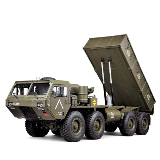 RC vojenský nákladní automobil zelený se světlem a zvukem 8CH 1/12 2.4G 8x8