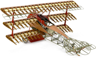 Dřevěný a kovový model: Fokker Dr.I 1/16
